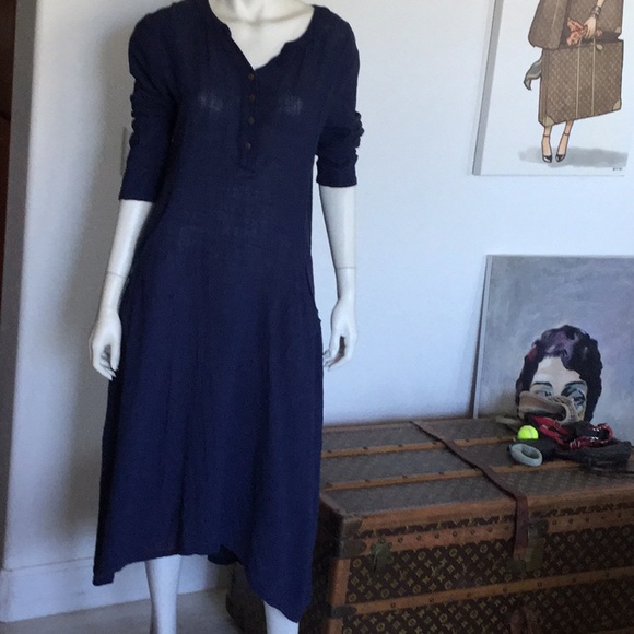 Classic Fashion, dark navy midi dress - Picture 1 of 5